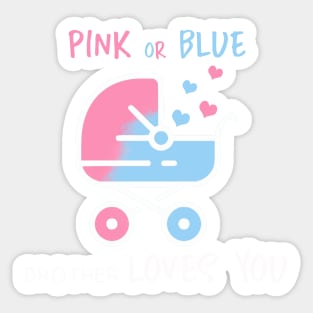 Pink or blue brother loves you Sticker